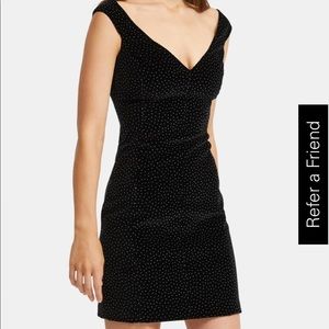 Black velvet dotted Theory mini dress